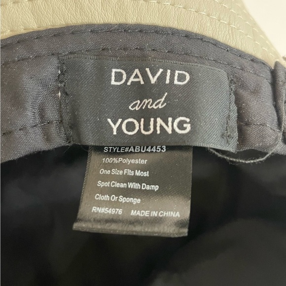 David and Young Beige Vegan Faux Leather Bucket Hat - Picture 6 of 8